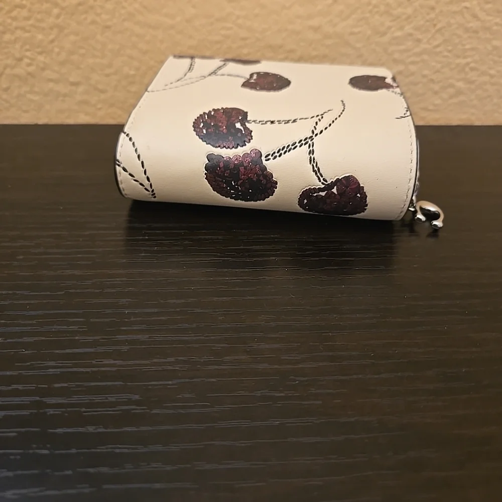 Coach Snap Small Wallet With Cherry Print - Picture 10 of 15